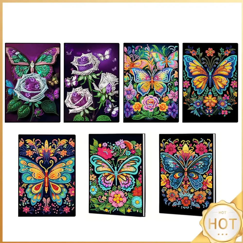 50 страниц A5 специальной формы бабочка цветок DIY алмазная живопись альбом для рисования 5D DIY мозаика дрель блокнот ремесло для мальчиков и девочек