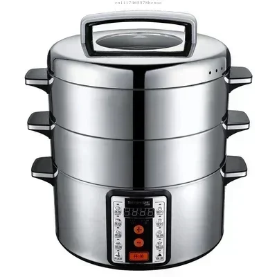 32cm Electric Food Steamer Two-in-one Cooking and Heat Preservation Stainless Steel Steamer with Reservation Function.