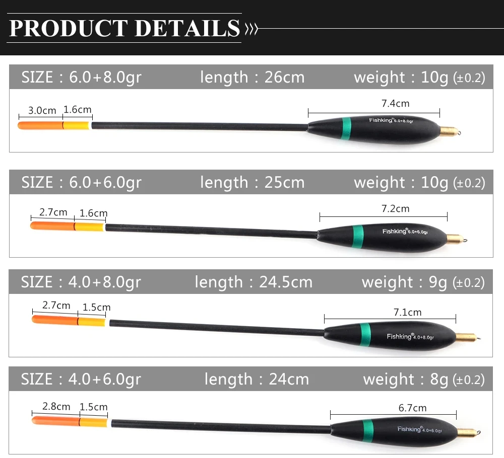 FTK 5 Stile Barguzinsky Tanne Bobber Angeln Float Gemischte Größe 20 cm-26,5 cm Kupfer Ozean Felsen Boje für Karpfen Angelgerät – Detail 2