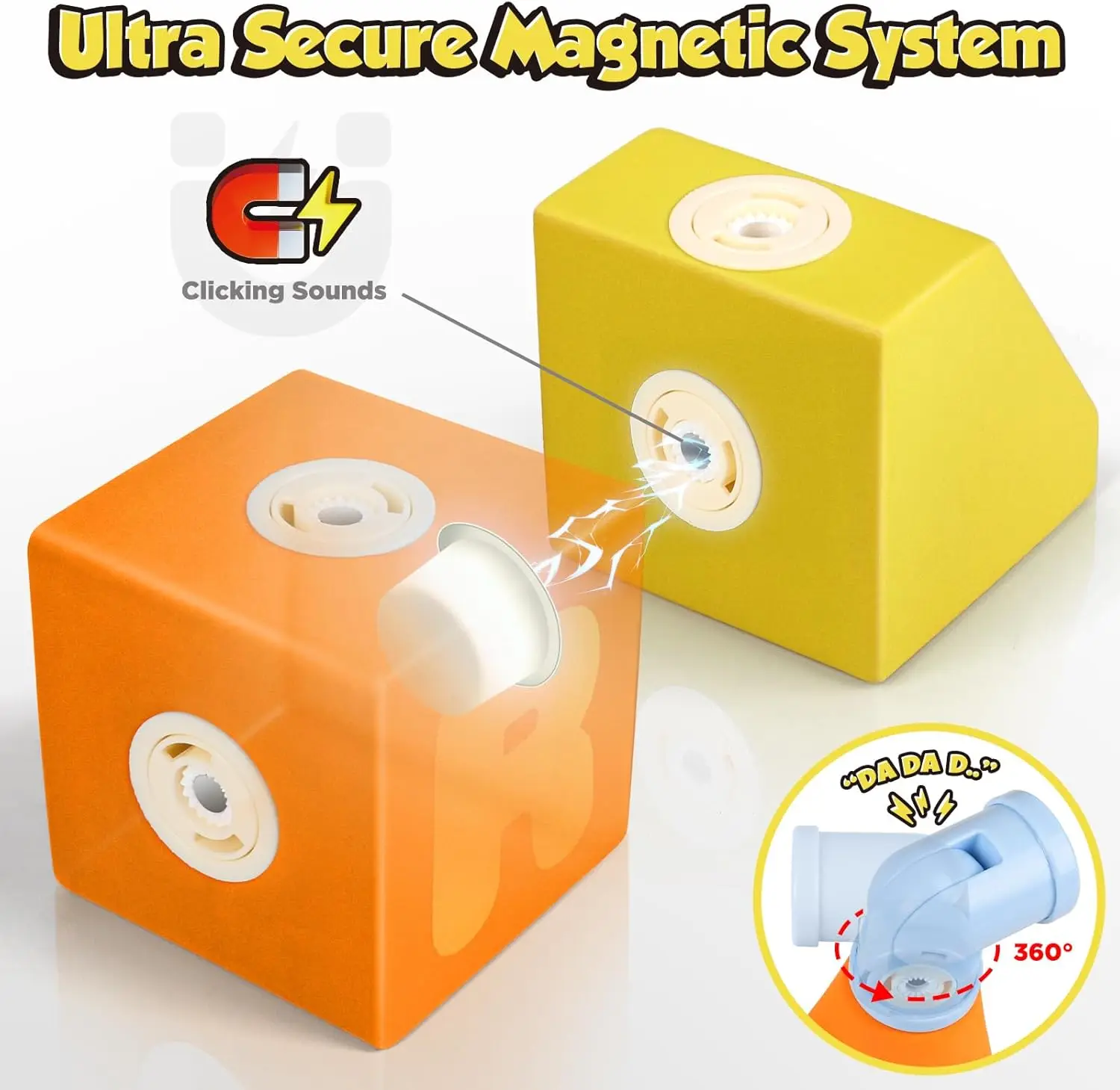 Grands blocs de construction magnétiques pour les tout-petits, grand bloc de mousse 52/100 pièces pour les enfants de 2 3 4 5 6 ans, jouet de blocs magnétiques EVA