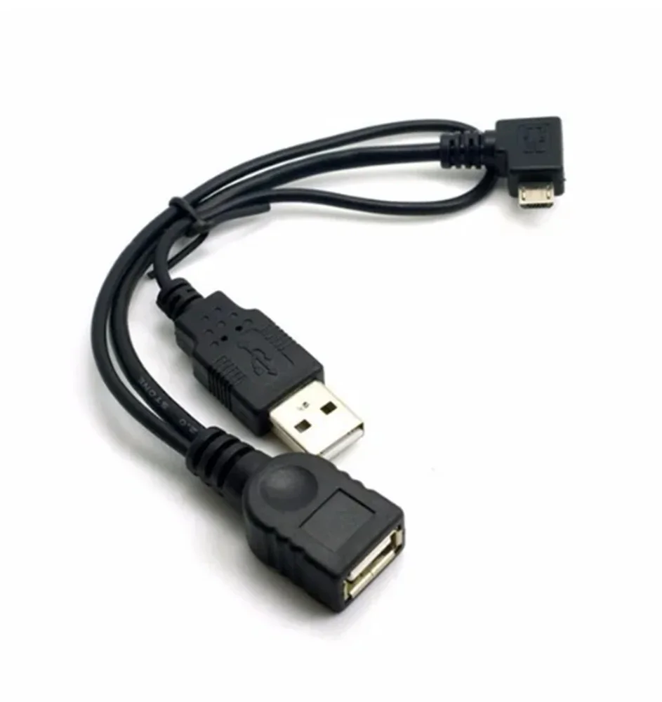 Micro USB Left Right 2.0 5 Pin Host OTG Cable With USB Power Male Female For Mobile Phone Tablet PC mobile external U disk