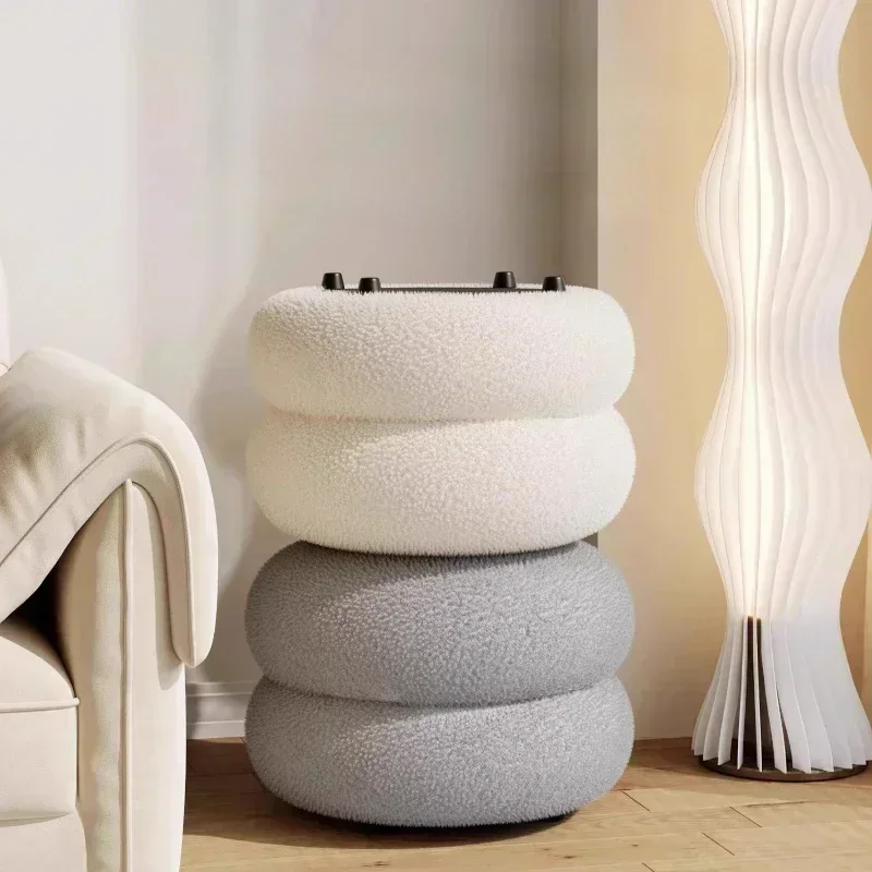 Dressing Stools Nimble Cream Wind Living Room Round Stool Sofa Stool Change Shoe Chair Seat Pier Footrest Ottoman Home Furniture