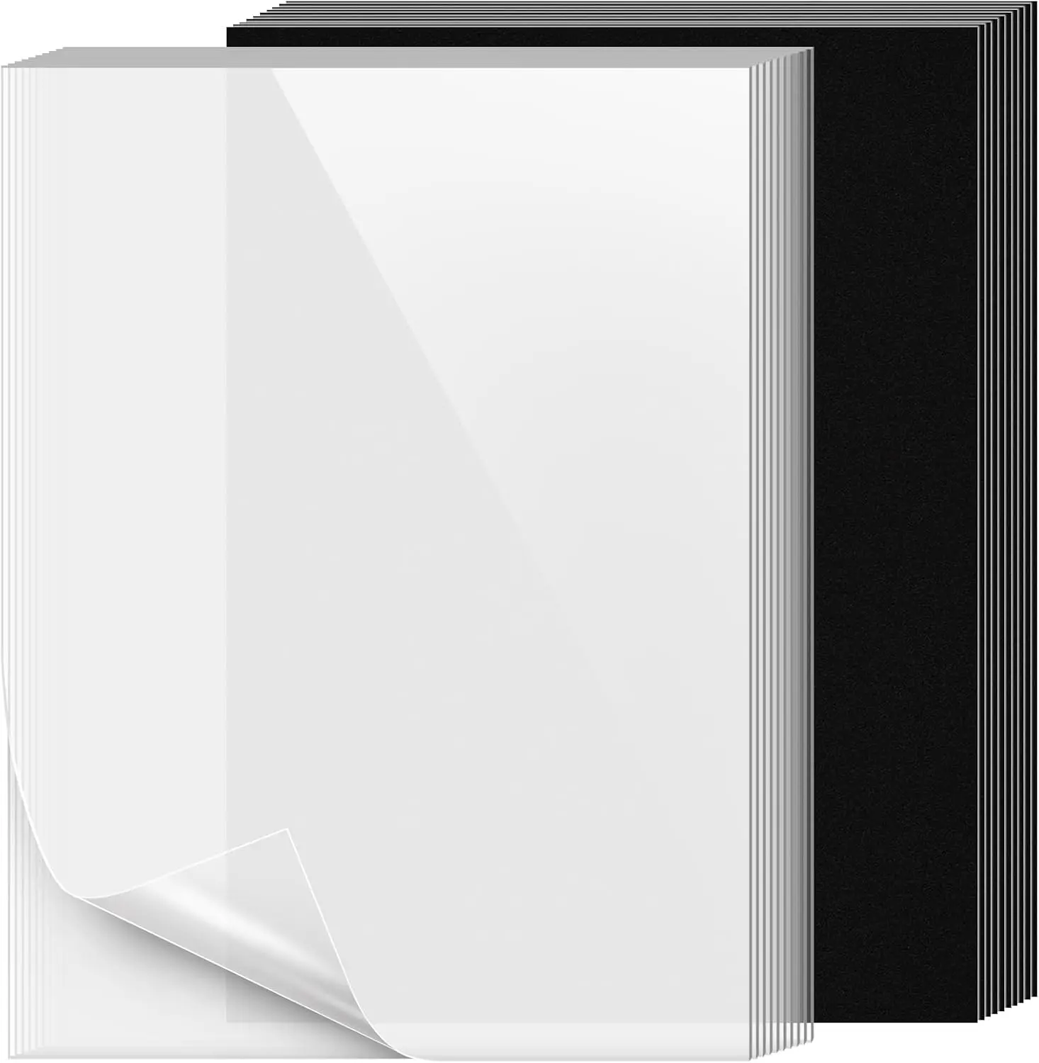 20 Pack 8.5x11 Inches Binding Covers and Backs Set, Letter Size Quality Un-Punched Report Covers, 10 Pcs 10mil Clear Binding Covers 10 Pcs 12mil Black Plastic Covers for Home Office
