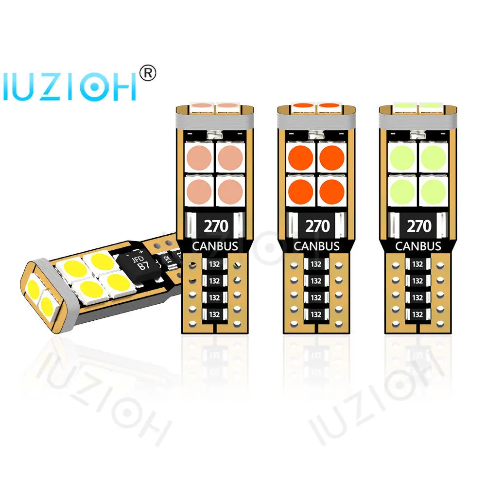 

IUZIOH 2PCS 194 T10 Led Bulb WY5W W5W Door Interior License Plate Reading Side Marker Tail Signal Lamp Car Parking Light 6000k