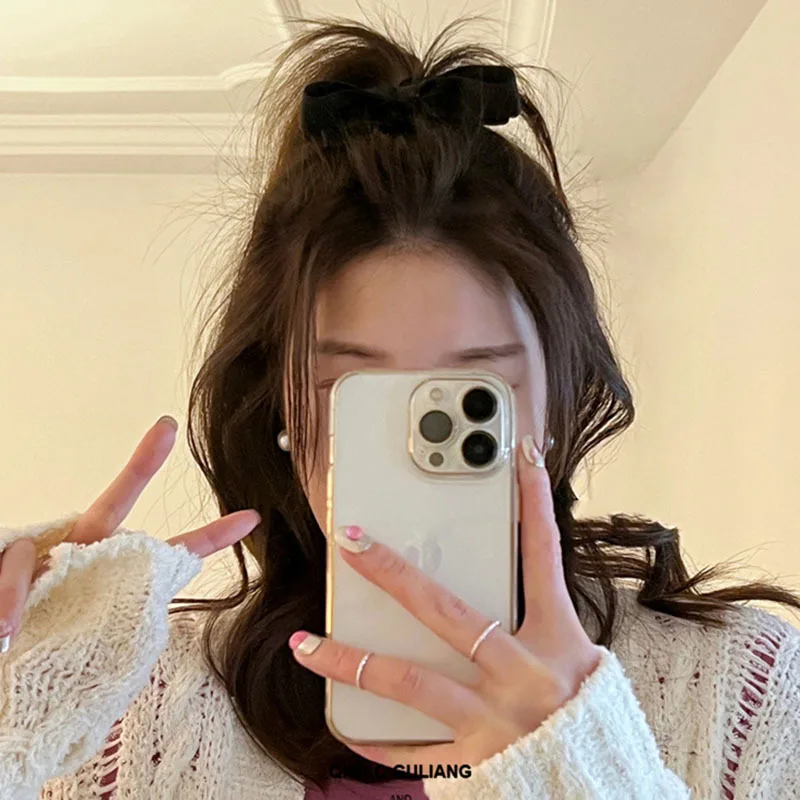 Black Pink Sweet Girls Bowknot Hairpins Women Ladies Korean Fashion Hair Side Clip Hair Accessories Ornaments Barrettes Hairpins