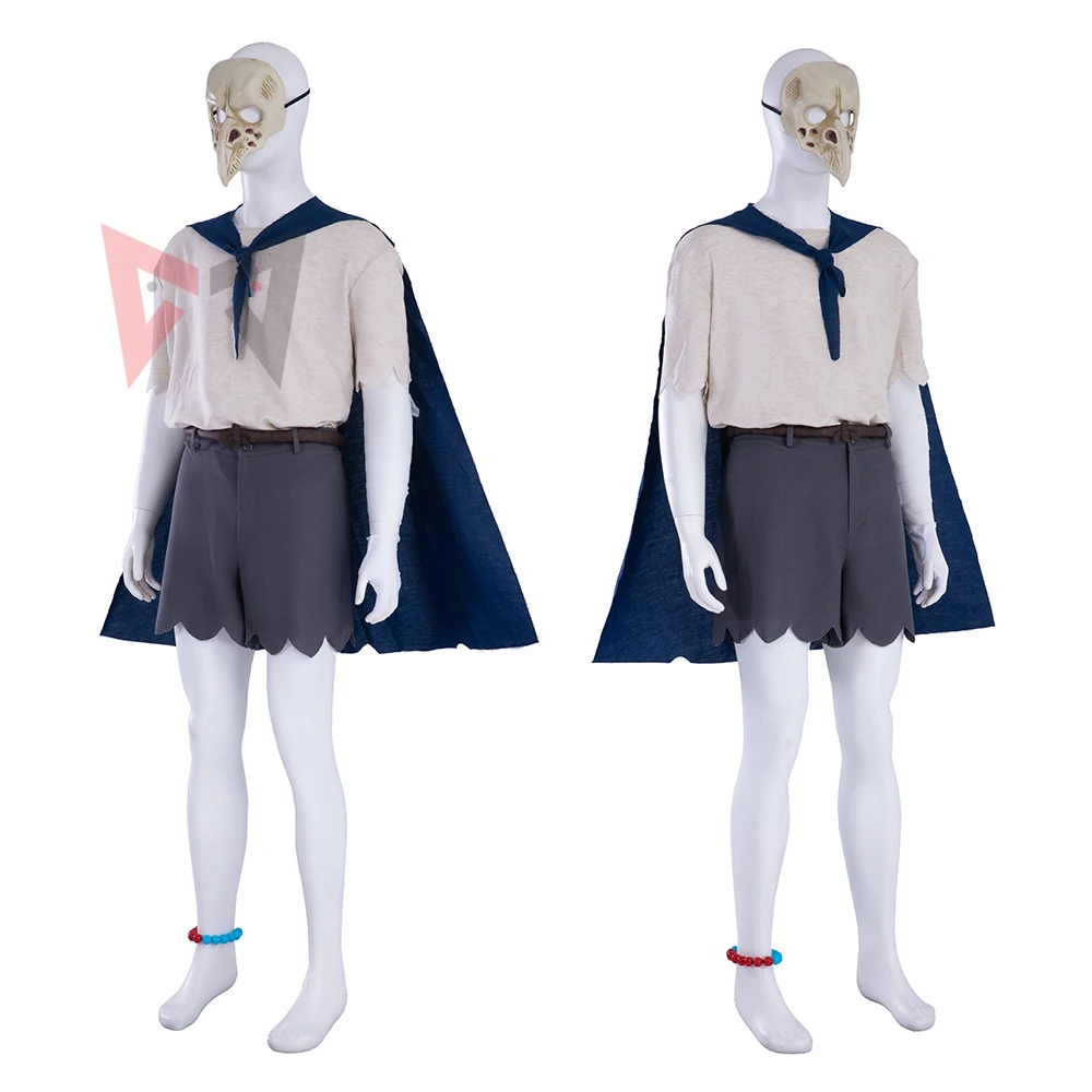 New Little Nightmares 3 Low Cosplay Costume Shirt Pants Cloak Mask  For Game Party Custom Made