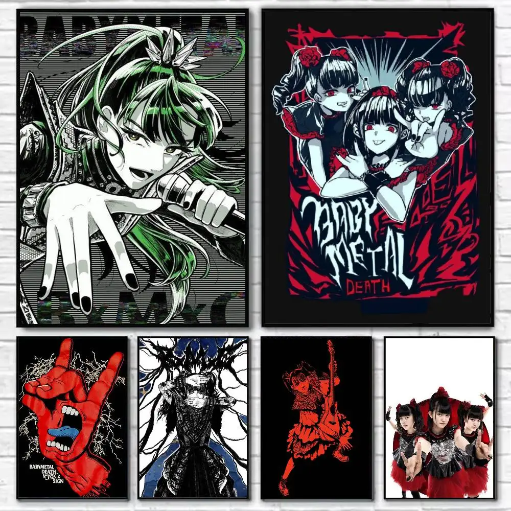 

B-Babymetal Rock METAL FORTH Poster Self-adhesive Art Waterproof Paper Sticker Coffee House Bar Room Wall Decor