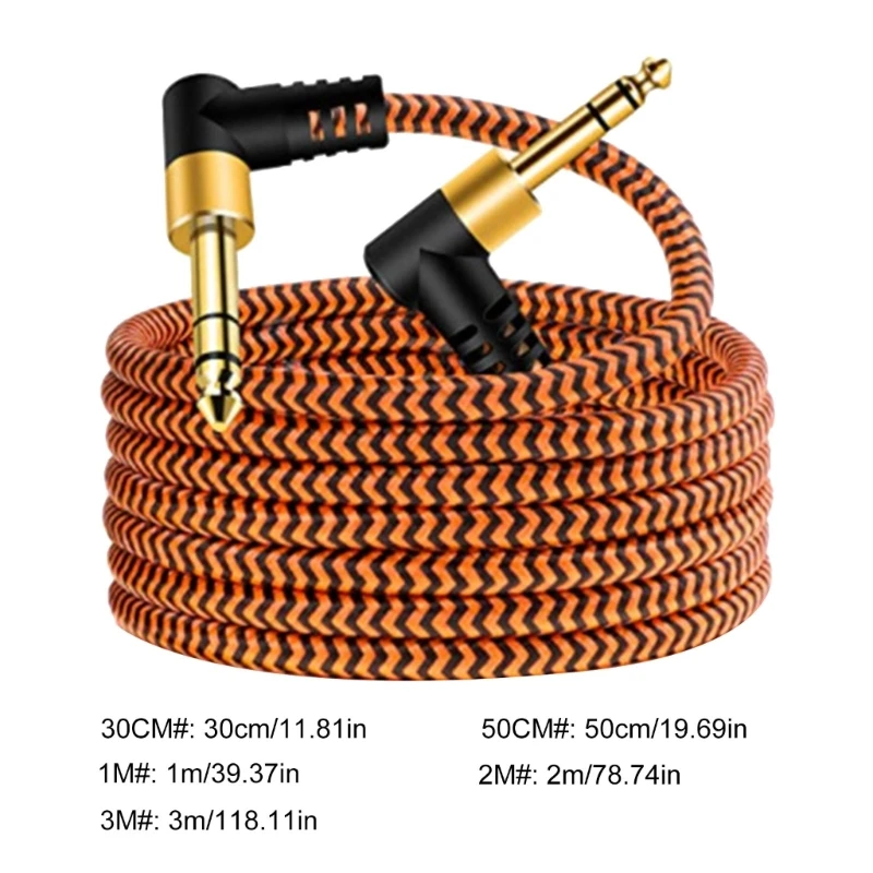 Amp Cable 6.35mm Instrument Cable Plugs (Male to Male) for Guitar, Keyboards, and Sound Mixing