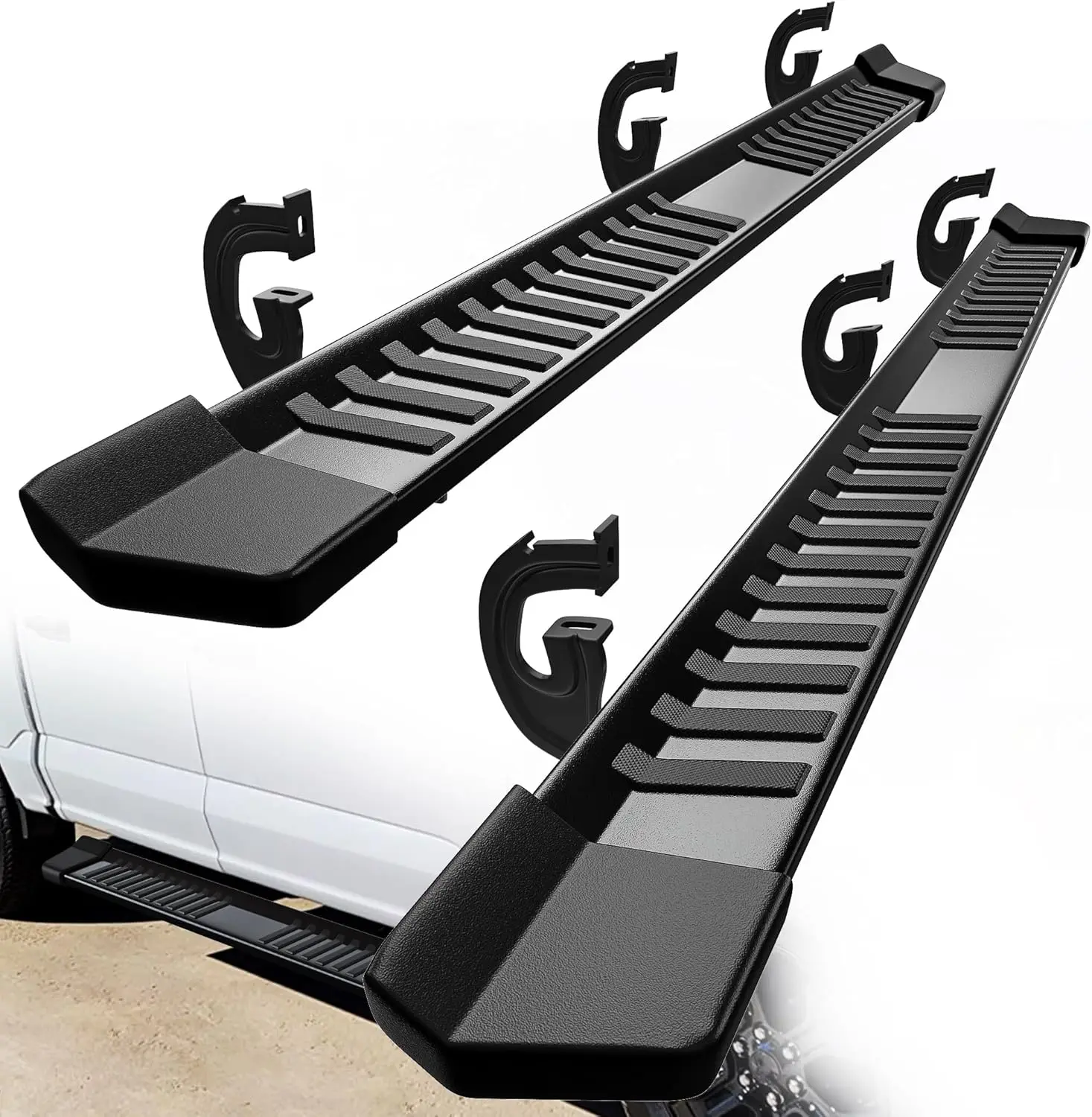 6 Inches Running Boards for 2004-2014 Ford F150 SuperCrew Cab, Textured Black, Replacement Side Steps