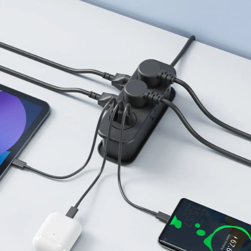 Sturdy Material 21 Holes Travel Power Strip 6 Outlet 7 Outlet Conversion Plug 3-Pin Plug 2-Pin Plug Power Strip with USB Travel
