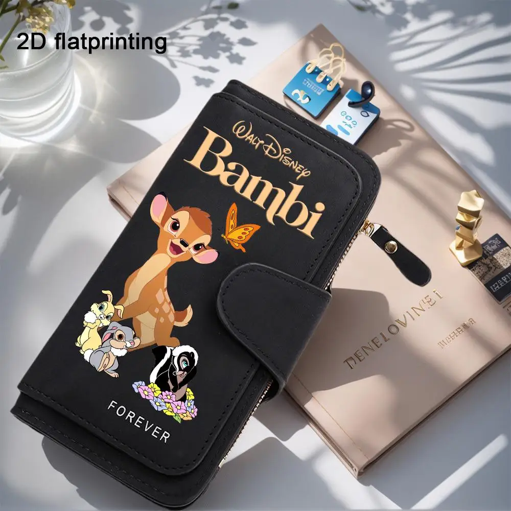 

Bambi женский длинный кошелек на молнии с пряжкой, сумка-тоут, кошелек из мягкой искусственной кожи, многофункциональный держатель для карт, повседневный, на каждый день