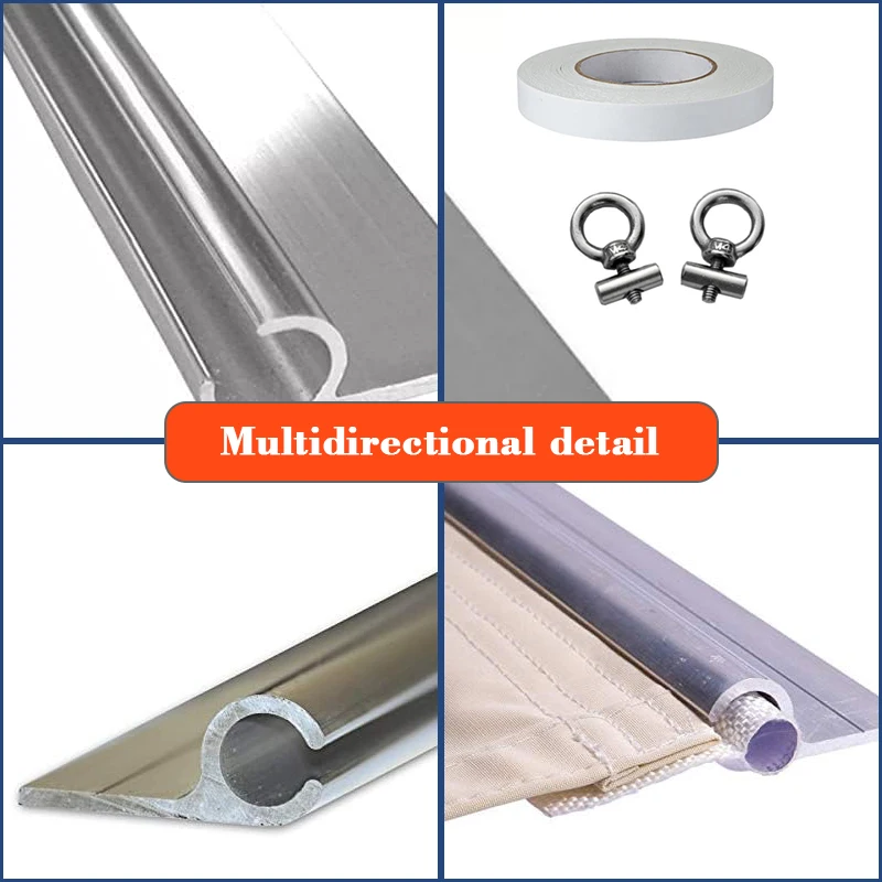 1Set Rv Dak Tent C Kanaal Rail Met Hijsring Schroef Dubbelzijdig Tape Voor Camper Caravan Camper Van Rv accessoires