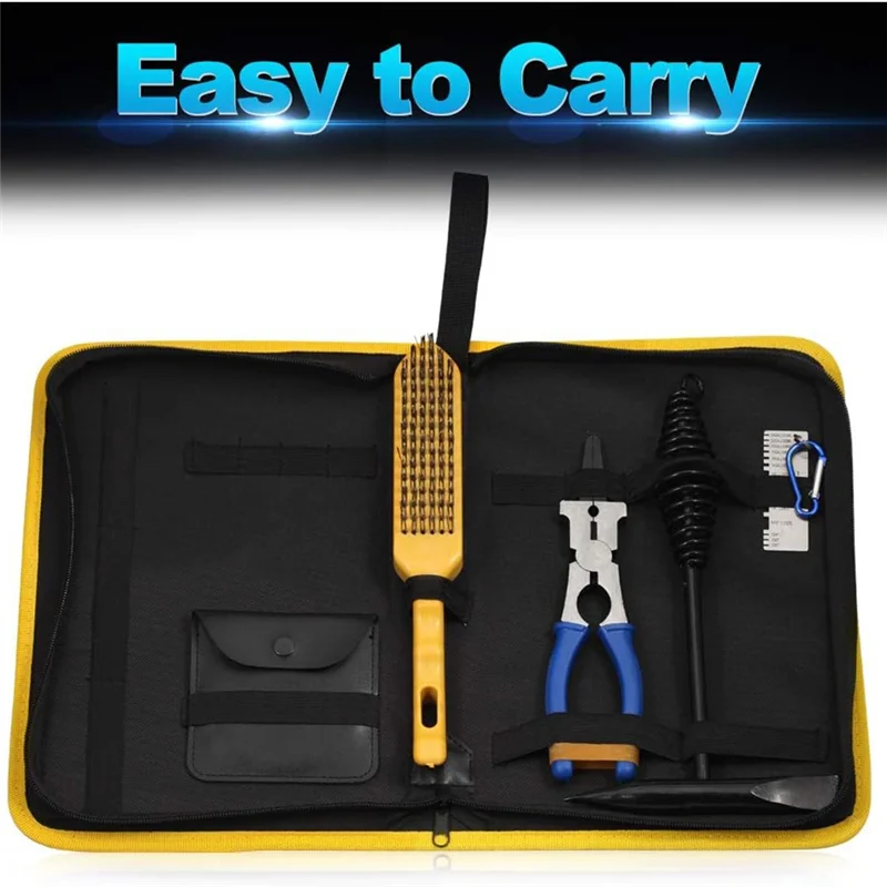 AAAC-6PCS MIG Welding Pliers Welding Hammer 2 Thickness Gauges 6 Row Wire Scraper Brush Storage Bag Welding Tool Set