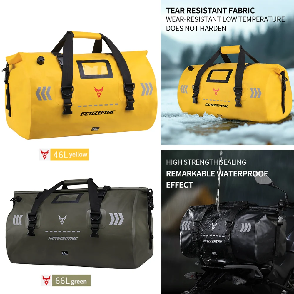 

Waterproof Motorcycle Dry Bag Reflective Tail Duffle Bag for Skiing Travel Hiking Camping Boating Riding Fishing Outdoor Luggage