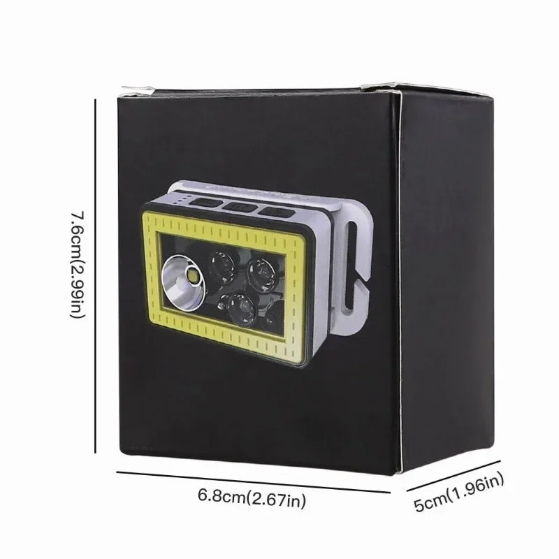 800Lu LED Headlamp USB Rechargeable Headlight Torch Work Light Work Light Powerful Flashlight Zoomable Camping Head Band Lamp