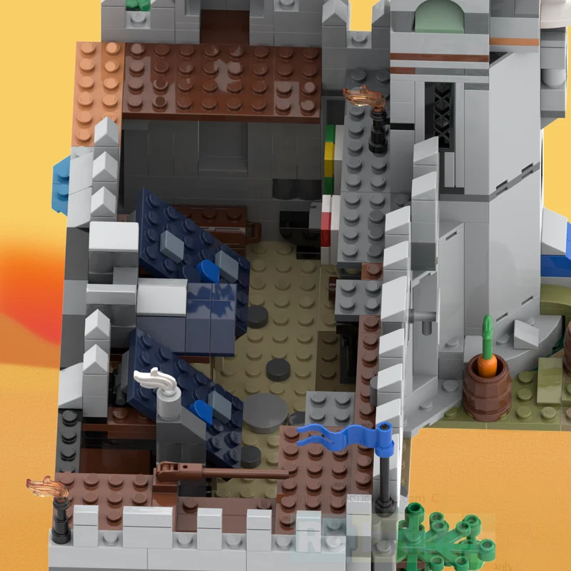 1055 pièces MOC architecture médiévale château sorcier tour modèle assemblage blocs de construction jouet cadeau d'anniversaire pour enfants