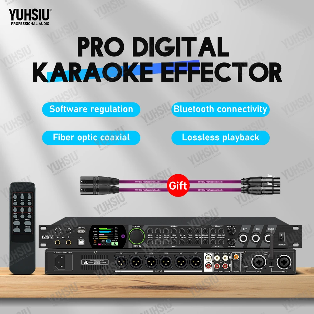 

YUHSIU Karaoke Digital Effects Processor Bluetooth DSP Audio Processor Professional Microphone Sound Controller System Equipment