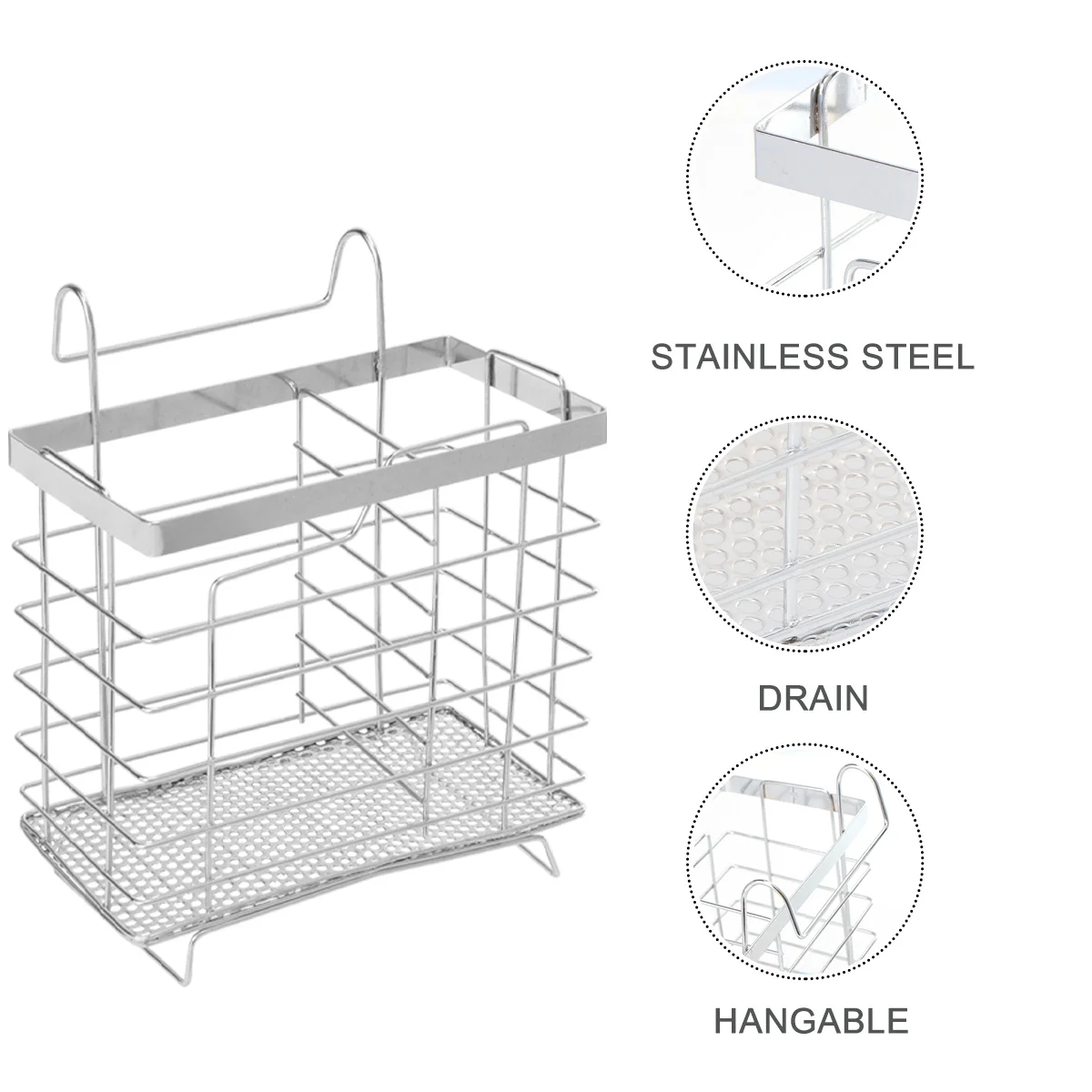 Dish Kitchen Cutlery Holder Flatware Draining Drainer Basket Rack Organizerrectangular Chopstick Utensil Tool Dryer Chopsticks