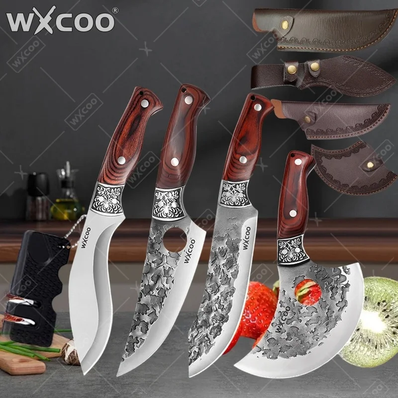 WXCOO Professional Cutting Utility Knife Boning Stainless Steel Kitchen Accessories Butcher Hand-Forged Meat BBQ Fruit