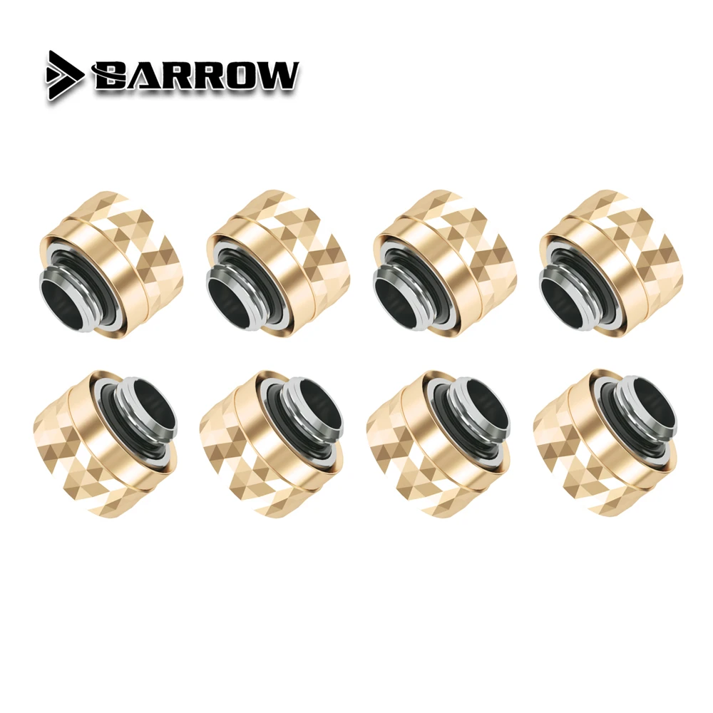 Barrow 8/10pcs Dazzle OD14mm Hard Tube Fitting Water Cooling G1/4'' Thread Connector for PETG Acrylic Pipe TDKN-T14