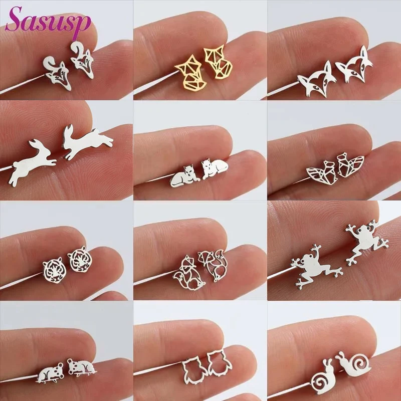 

Stainless Steel Small Cat Stud Earrings for Women Animal Jewelry Summer Earrings Studs Tiny Earrings Female