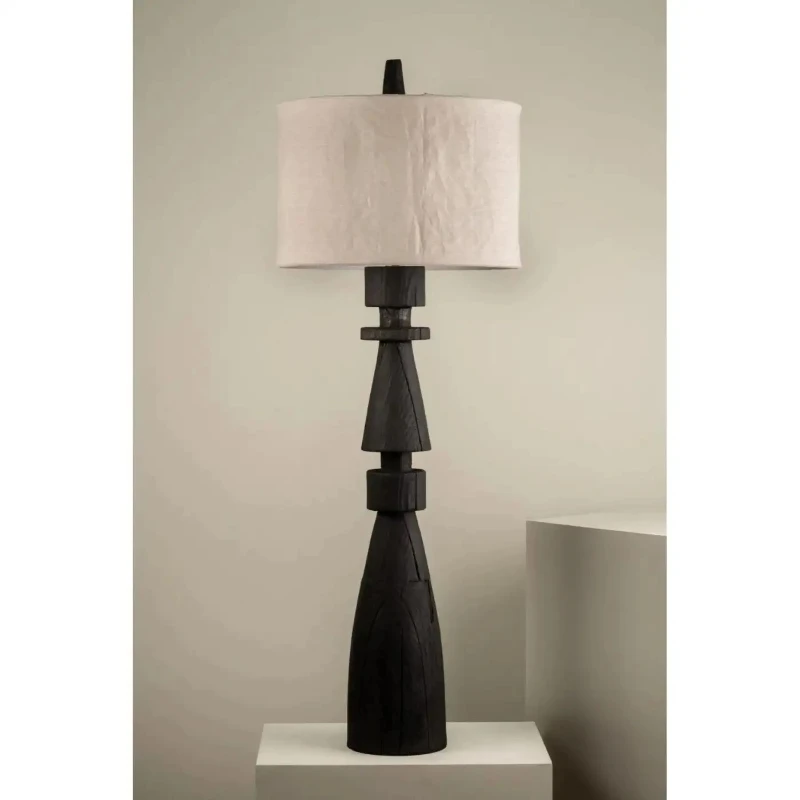 

Retro solid wood floor lamp designer hotel clubhouse