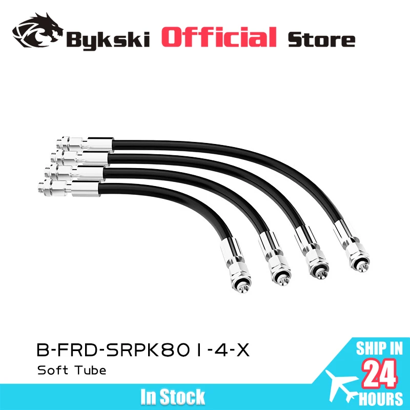 Bykski Fitting+Soft Tube Rotating Union Parker 801 High Pressure Resistant PC Water Cooling for Mining Rig B-FRD-SRPK801-4-X