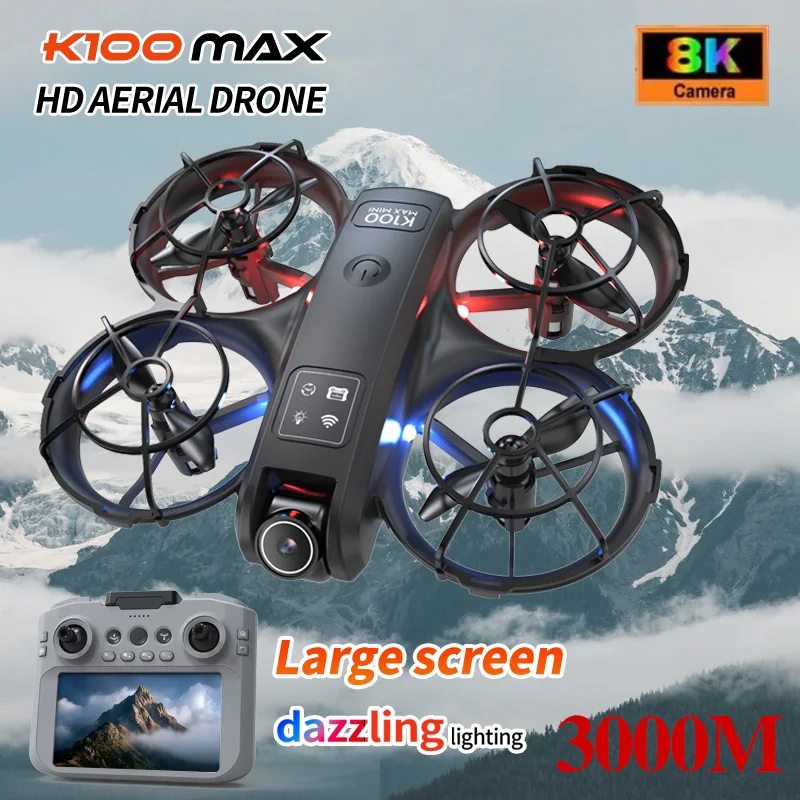 ترقية K100 MAX HD 8K الطائرة بدون طيار كاميرات مزدوجة FPV نقل تجنب العوائق التدفق البصري المهنية التصوير الجوي فيديو