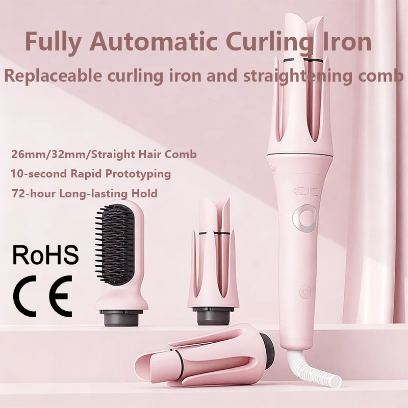 

Fully automatic curling iron, hair straightening and curling tool set, dual-slot design curling iron with negative ion hair care