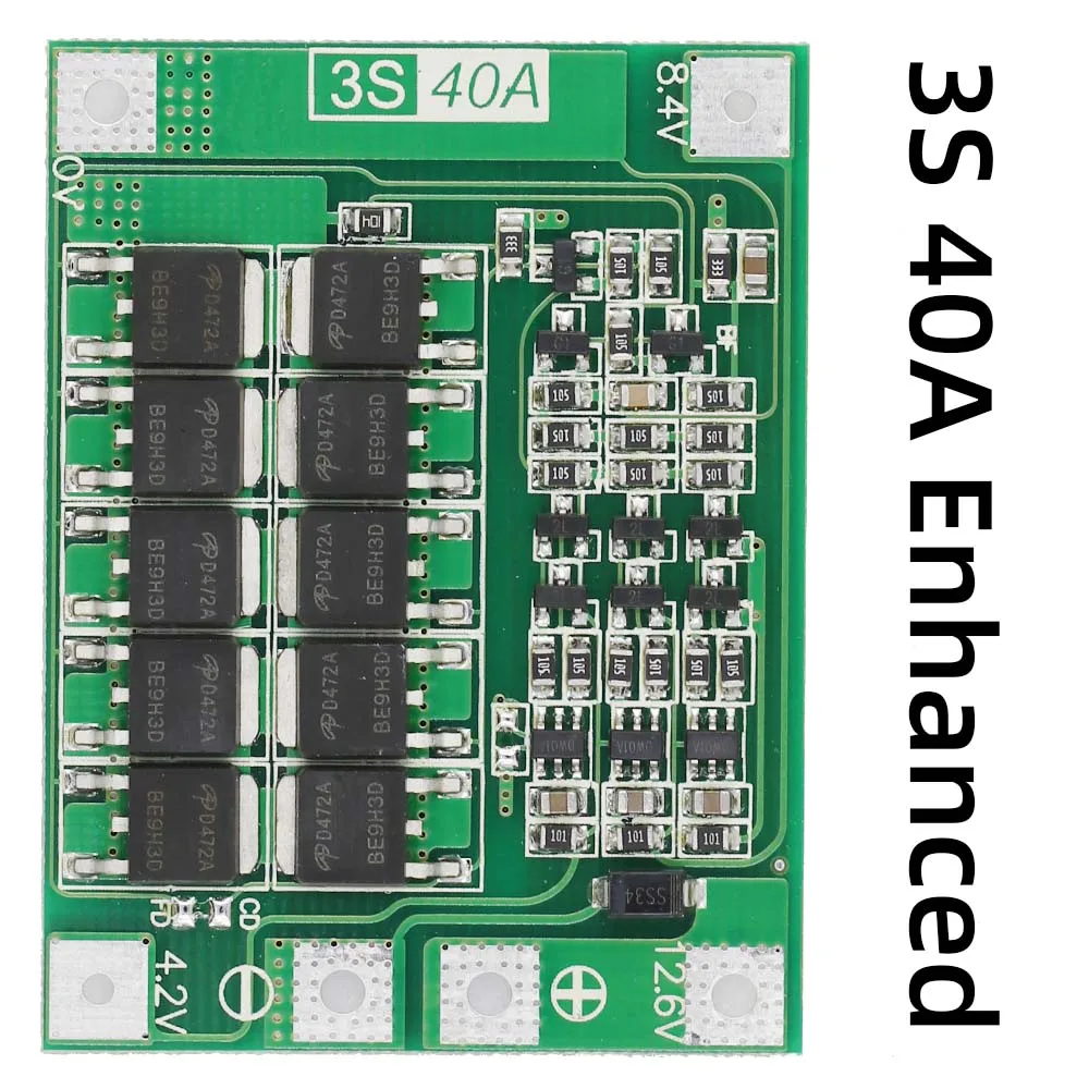 3S 40A Enhanced Li-ion Lithium Battery Charger Protection Board 18650 BMS For Drill Motor 11.1V 12.6V/14.8V 16.8V Enhance Board