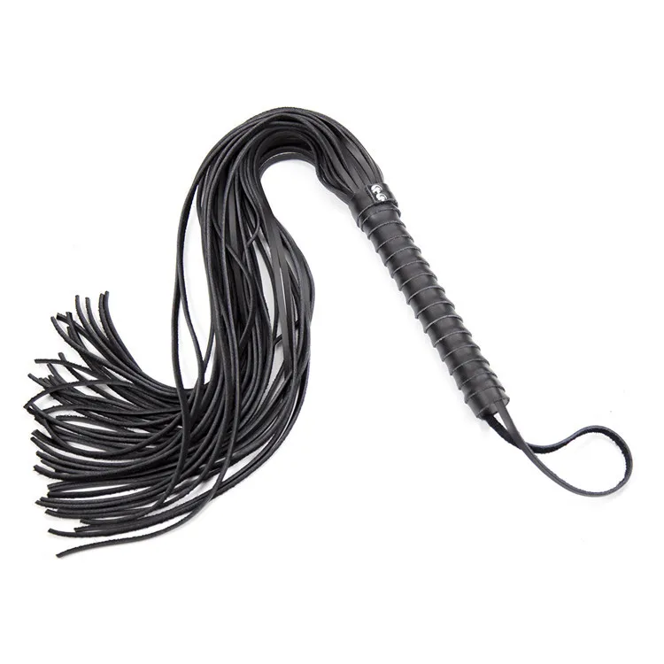 

New 68CM Genuine Leather Tassel Horse Whip With Handle Flogger Equestrian Whips Teaching Training Riding Whips