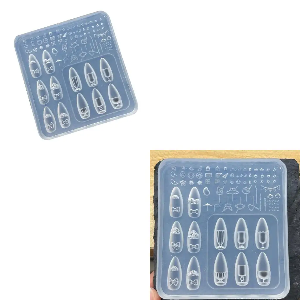 Silicone Embossing Plates for Nail Decorations Intricate Bowknot Flower Pattern Stamping Templates Jewelry Making