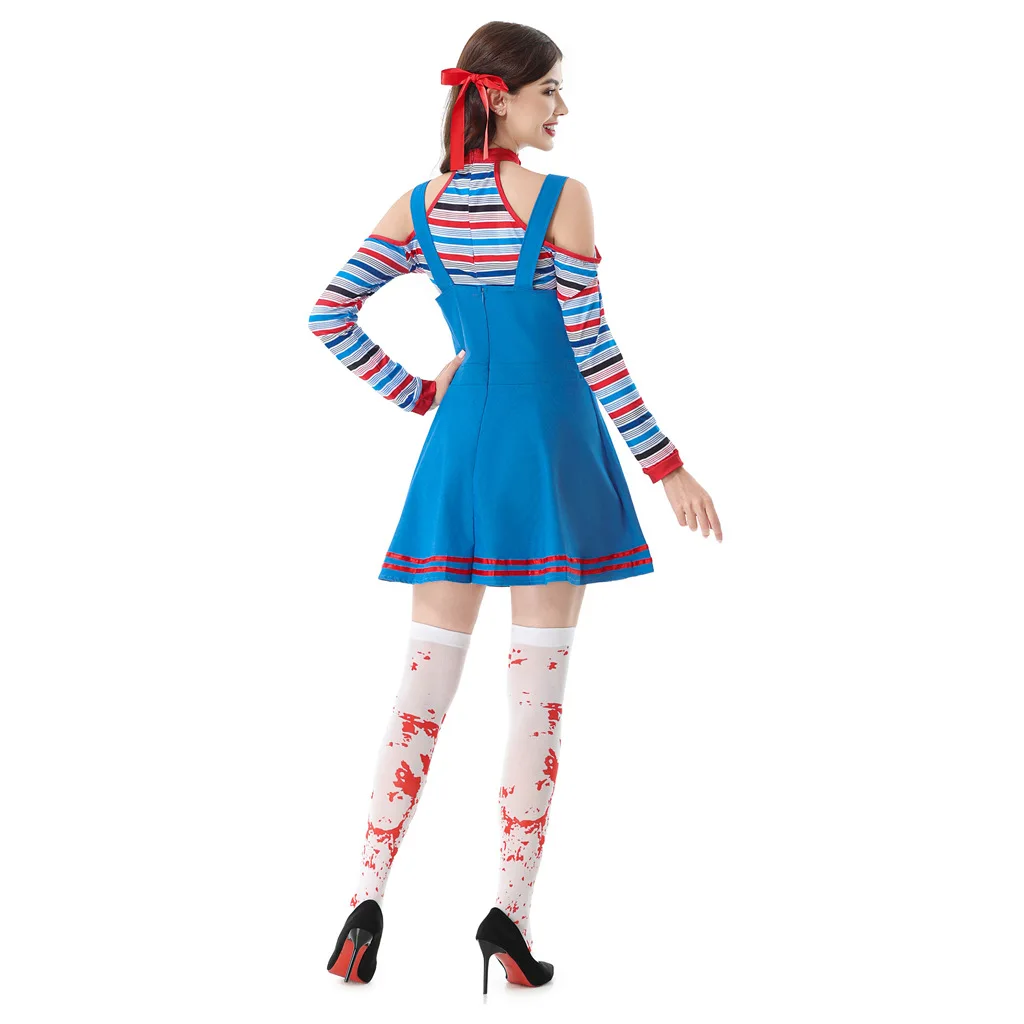 Disfraz femenino de payaso de circo, disfraz de Halloween para adultos, disfraz de Horror, fantasma sangriento, vestido de Carnaval para bebé