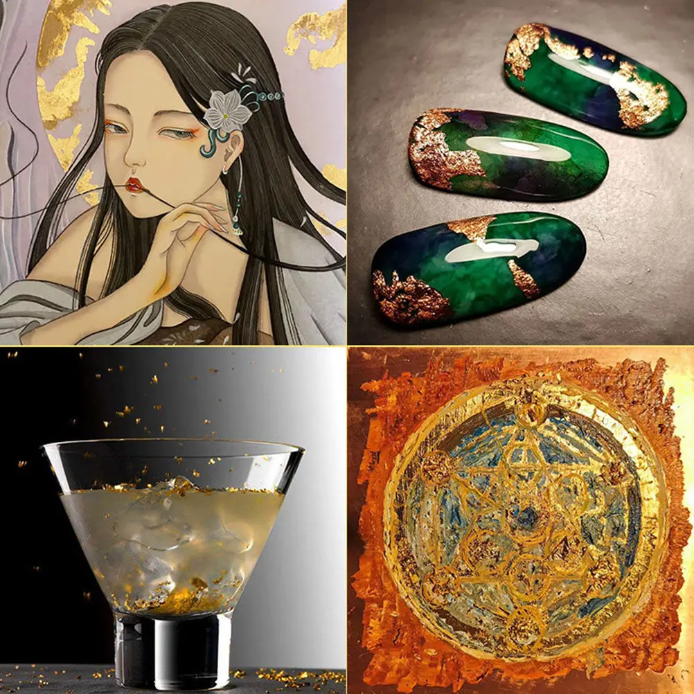 Gold Silver Foil Paper 10g Each DIY Nail Art Tin Foil Creative Decorative Patterns for Parties Christmas Halloween