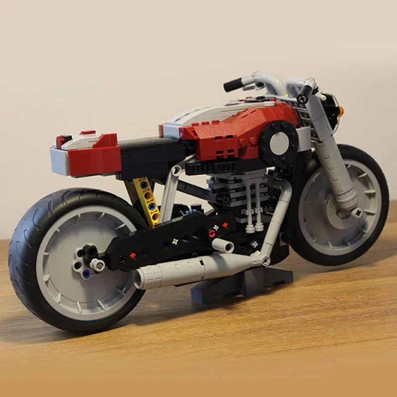 Moc Building Blocks Coffee Motorcycle B-Model 10269 Technical Bricks DIY Assembly Construction Toys For Child Holiday Gifts