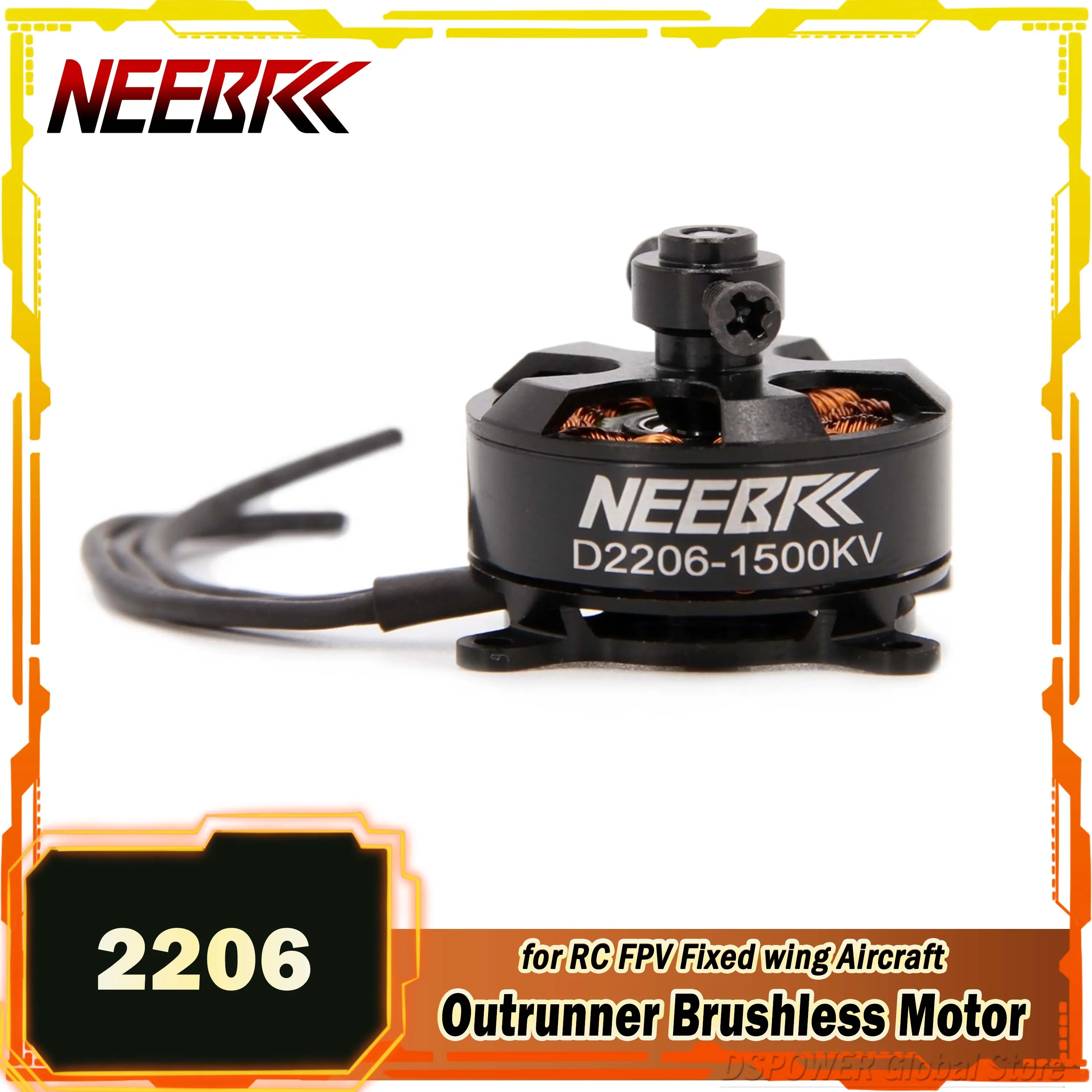 NEEBRC 2206 1500KV Outrunner Brushless Motor for RC FPV Fixed Wing Drone Plane Quadcopter Multicopter UAV ESC Speed Controller