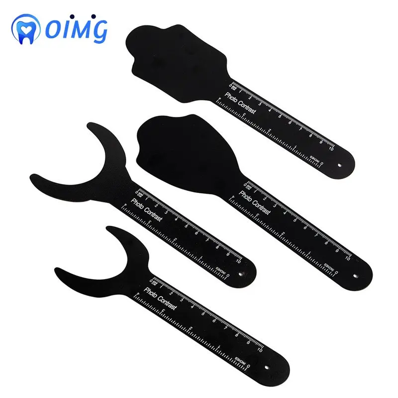 Dental Orthodontic Black Background Board Photo Image Contrast Oral Cheek Plate with Scale Mark Autoclavable Tools