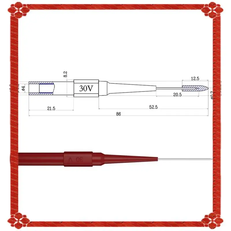 

24-часовая доставка, гнездо типа «банан», 4 мм, мультиметр, тестовый щуп, игла, 20 шт., нержавеющая прокол, задний зонд, инструмент для проверки штифта JT0048