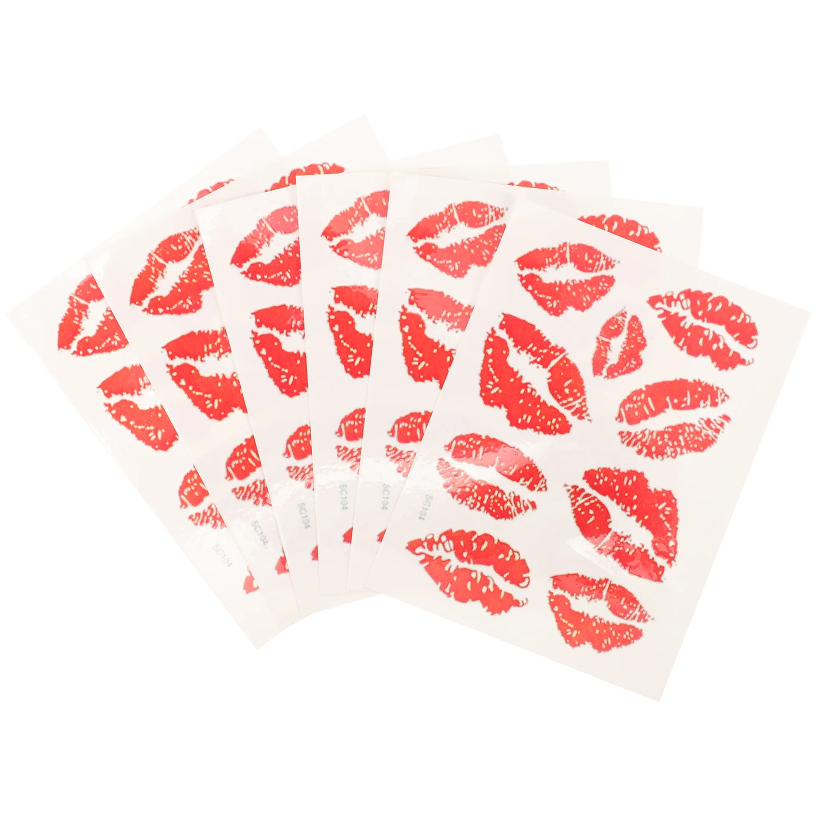 

6pcs Temporary Stickers Lips Pattern Water-proof Stickers Body Decorations Stickers