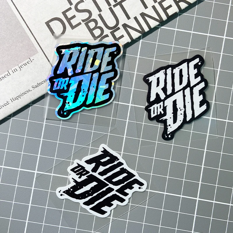 

4Pcs/Set "In Life and Death" Motorcycle Vinyl Stickers - Waterproof DIY Decals for Fuel Tank, Helmet, Road Bike Frame & Scooter