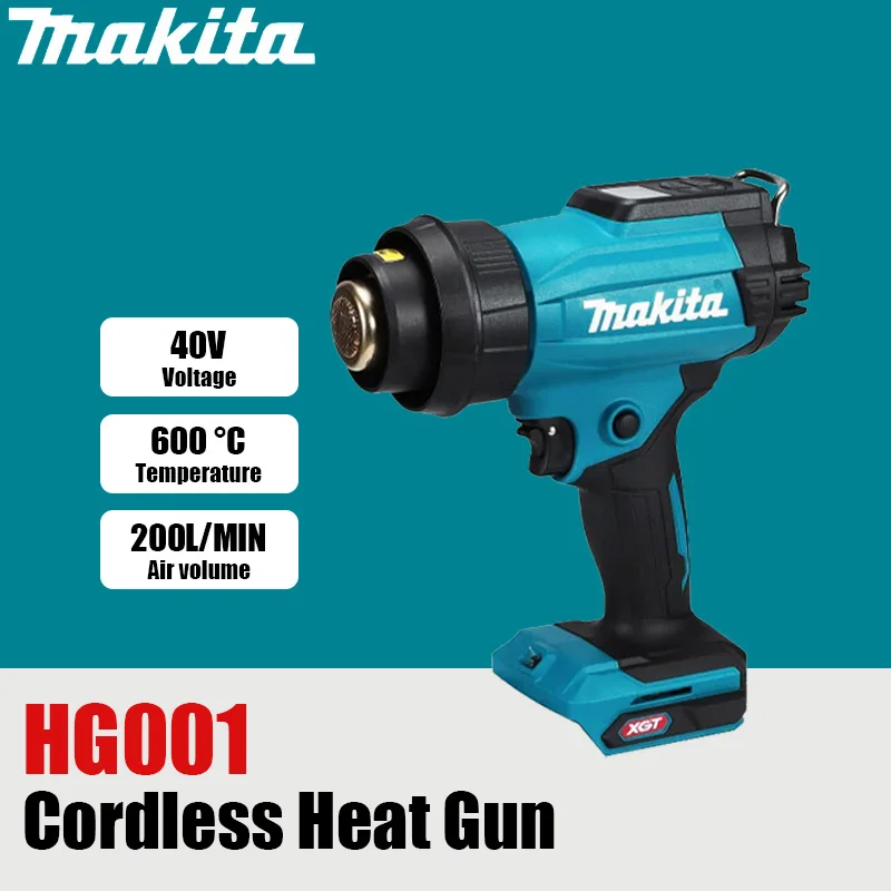 Makita HG001G 40V Cordless Heat Gun 600℃ Industrial Handheld Electric Heat Gun Temperatures Adjustable Power Tools Bare Metal — купить у AliExpress WW