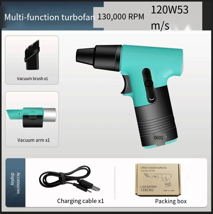 Leaf Blower 130,000 Handheld Turbo Fan Violent Powerful Fast Charging Portable High Speed Hair Dryer Fan 송풍기 대포송풍기 송풍기 대포 무선 송풍기