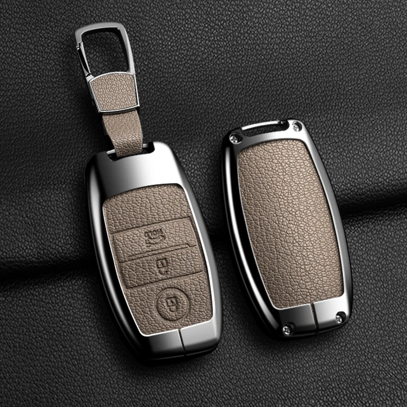 

Zinc Alloy Leather Auto Shell Fob For Kia Optima Sorento Niro Soul Car Key Cover Case Holder For Kia KX3 KX5 K3S RIO Ceed Cerato