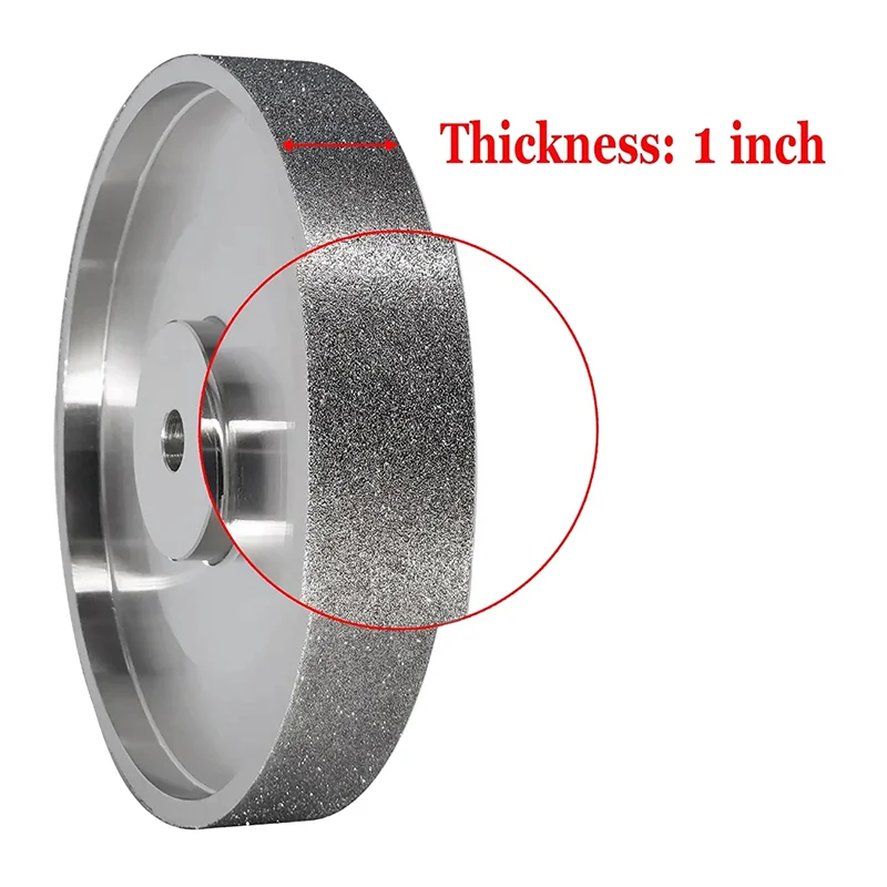 CBN Grinding Wheel, 6Inch Dia x 1Inch Wide, with 1/2Inch Arbor, Diamond Grinding Wheel for Sharpening HSS, 80 Grit