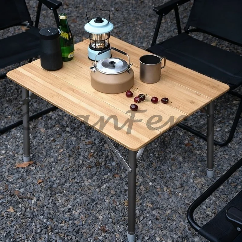 Adjustable Height Outdoor Folding Camping Table, Desktop Portable Folding Table, Suitable for Camping and Picnicking