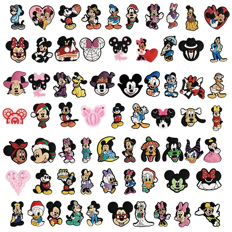 50-200 Piezas de Adornos Mixtos de Mickey Mouse de Disney para Zapatos, Accesorios de Diseño para Sandalias, Zuecos Clásicos, Regalos de Navidad para Niños