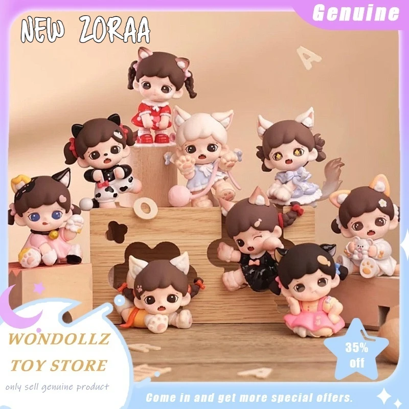 

Genuine Stock Baby Zoraa Meow Eat Face Series Blind Box Kawaii Girl Figure Desktop Ornament Collection Model Trendy Doll Gift