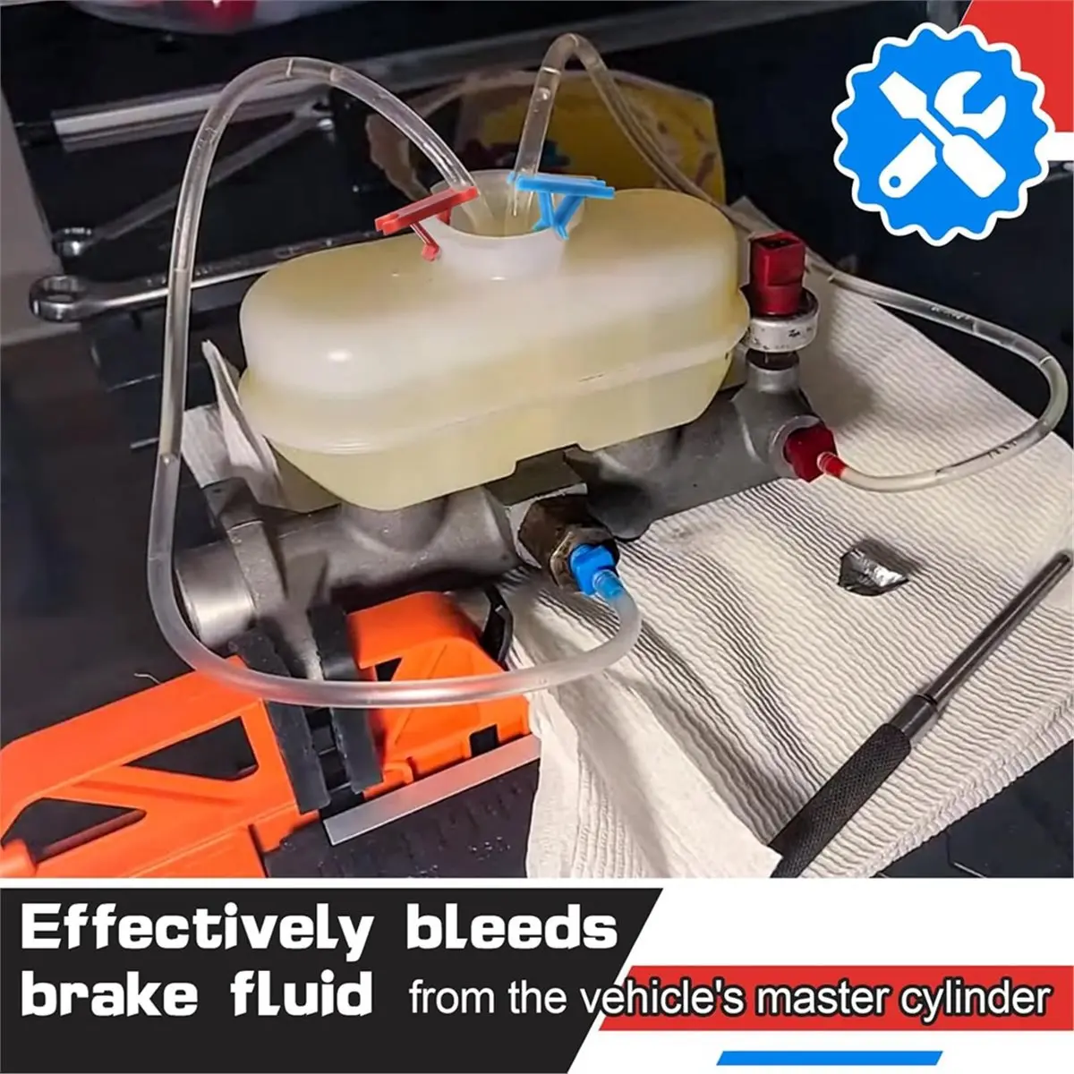Master Cylinder Bleeder Kit Replacement for 14151, 22 Inch Hose, Clip, SAE and Metric Fittings Universal Fit