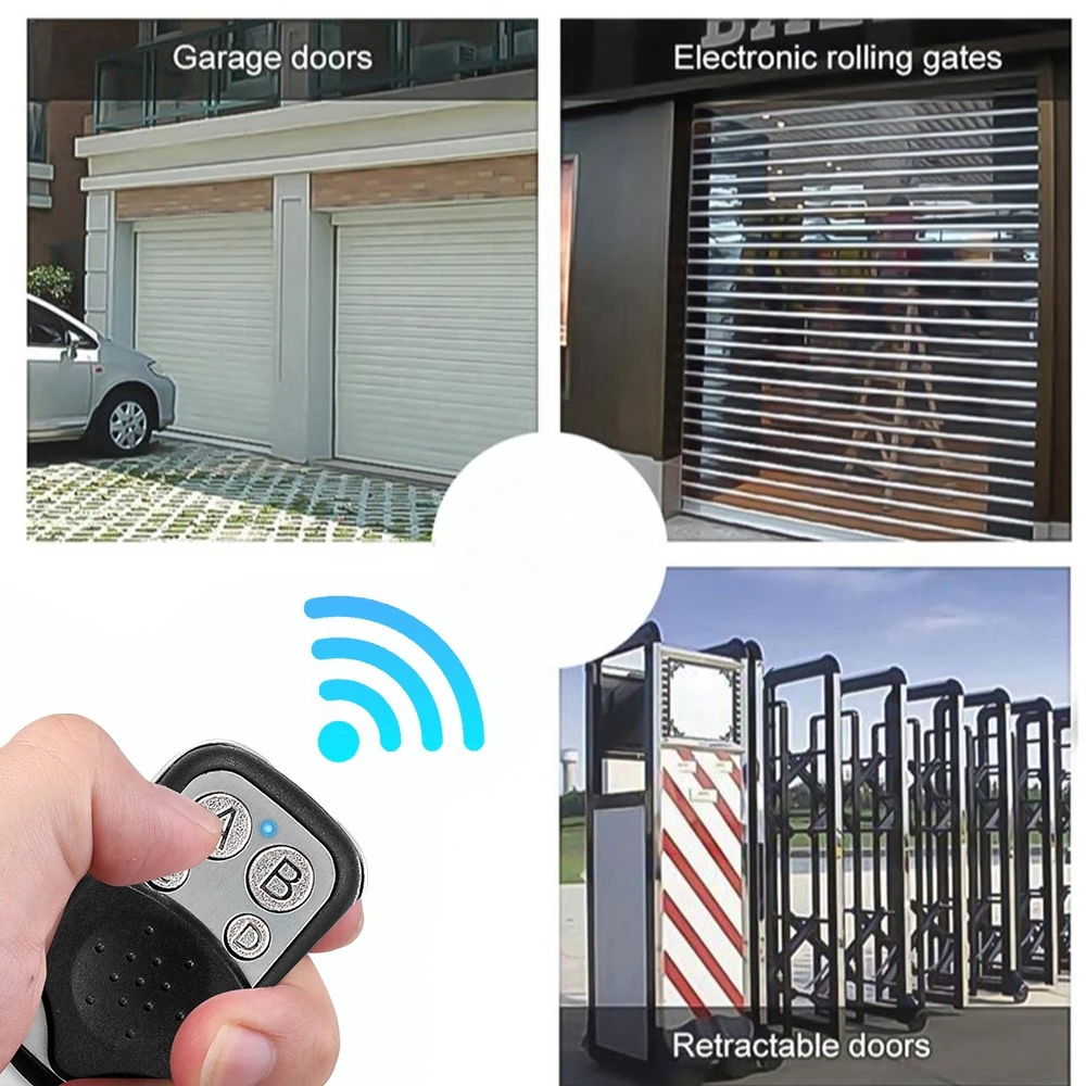 2pcs/3pcs Duplicate Garage Door Remote Control 433MHZ Electric Garage Door Key Wireless Duplicate Remote Control Metal 4 Button