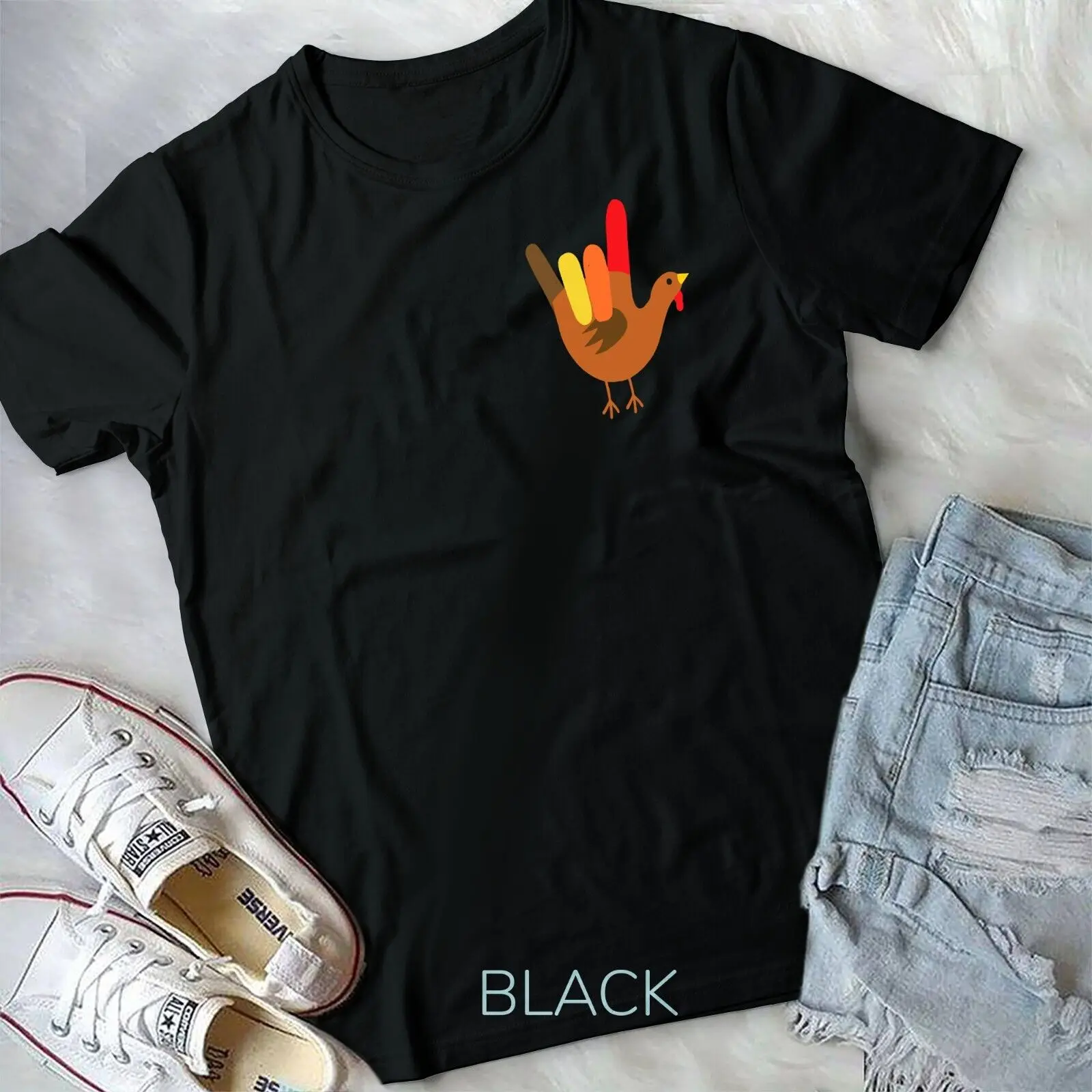 American Sign Language I Love You Thanksgiving Turkey Tshirt Unisex T-shirt